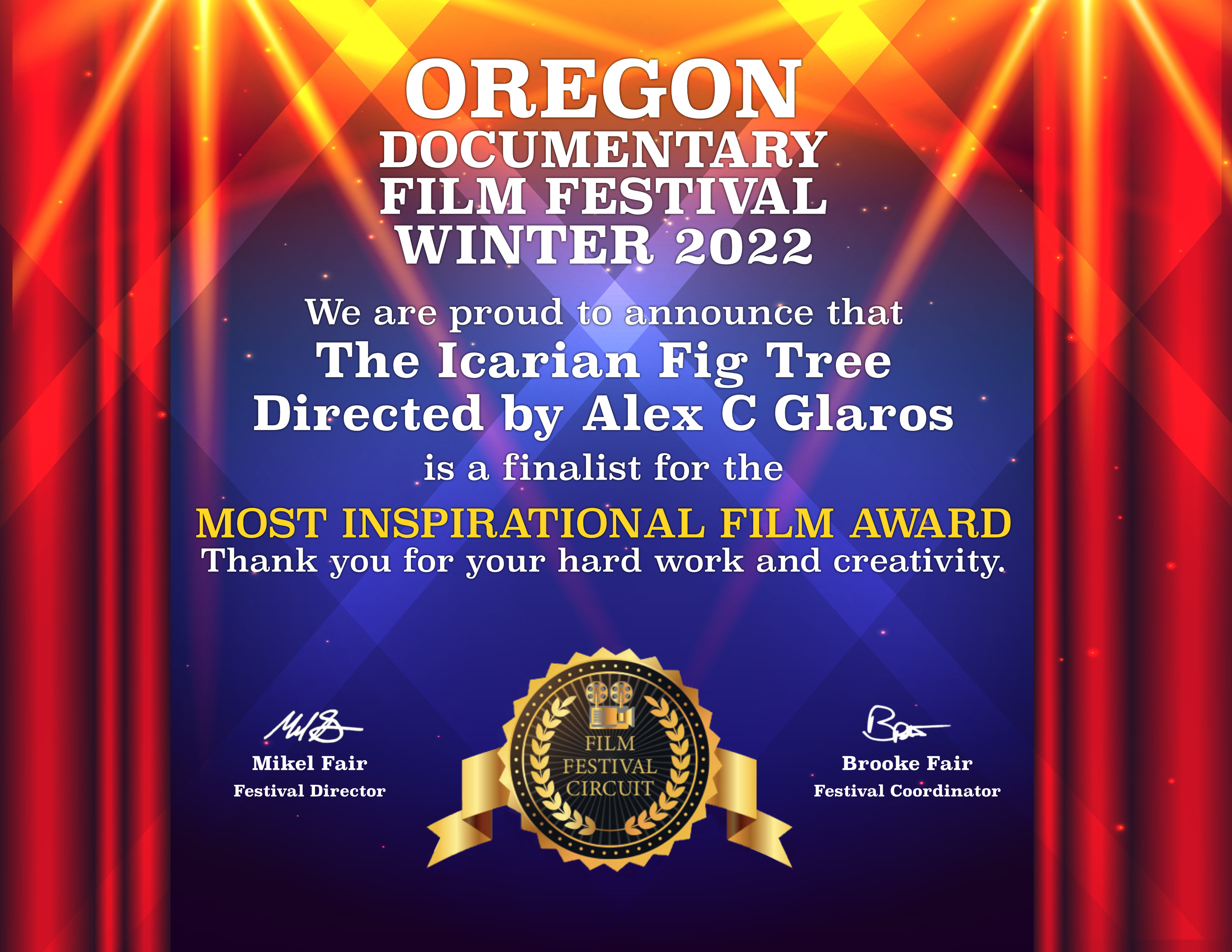 Finalist - Oregon Documentary Film Festival